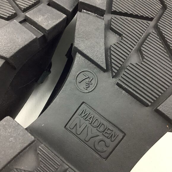 Madden NYC Shoes Women's 7.5 Loafers Black Chunky Lug Heels Platform Y2K Grunge - Picture 8 of 12